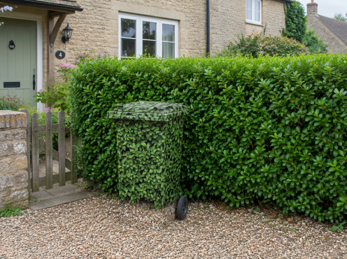 Bin wrapped with B-Invisible camouflage